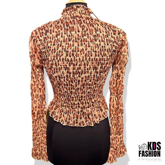 Free People Sheer “Hello There” Cleopard Combo Top SM - Picture 11 of 13